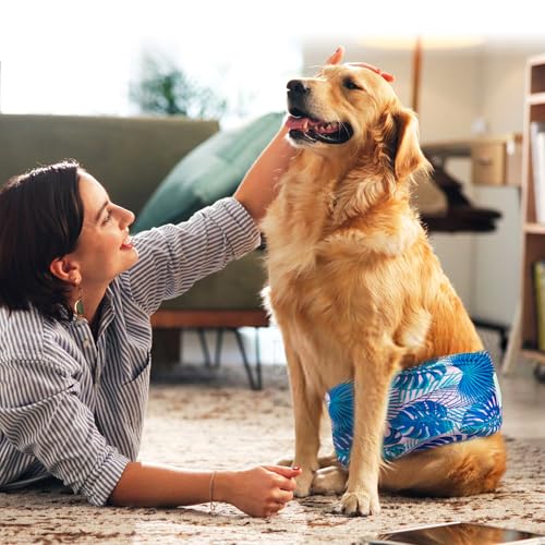 Image of wegreeco Small Dog Diapers Male, Reusable Belly Bands for Male Dogs, Washable Doggie Puppy Diapers Wraps, Medium Large Size(5 Pack X-Small, Hawaiian)