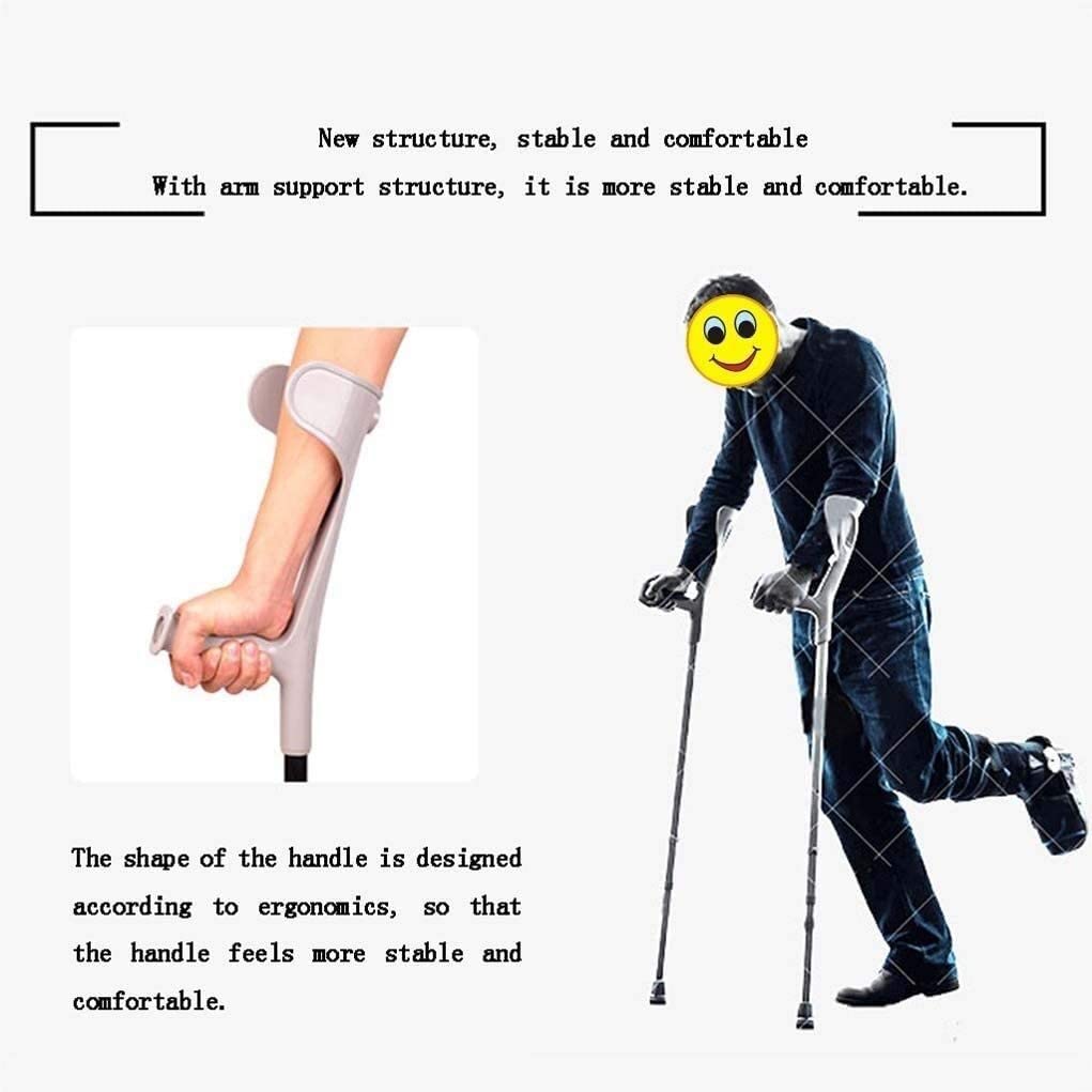 Stampelle per avambraccio Regolabile Stampelle regolabili, impugnatura standard Supporto per stampella regolabile per avambraccio Ausili per la deambulazione leggera Stampella per braccio leggera