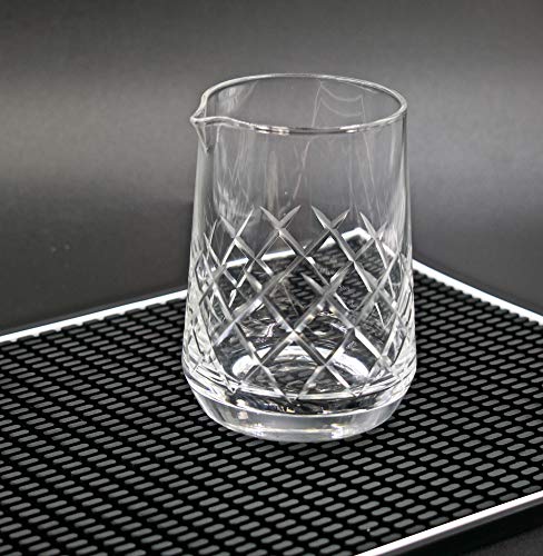 Highball & Chaser Lead Free Crystal Cocktail Mixing Glass. Beautiful 750ml (25oz) Seamless Weighted Bottom Diamond Cut Yarai Style Drink Maker