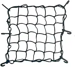 Rede Elástica Moto e Bike Bagageiro Aranha Redinha M 45 X 45 (Preto) Para Levar Capacete e Outros Objetos Na Garupa da Moto E Bike