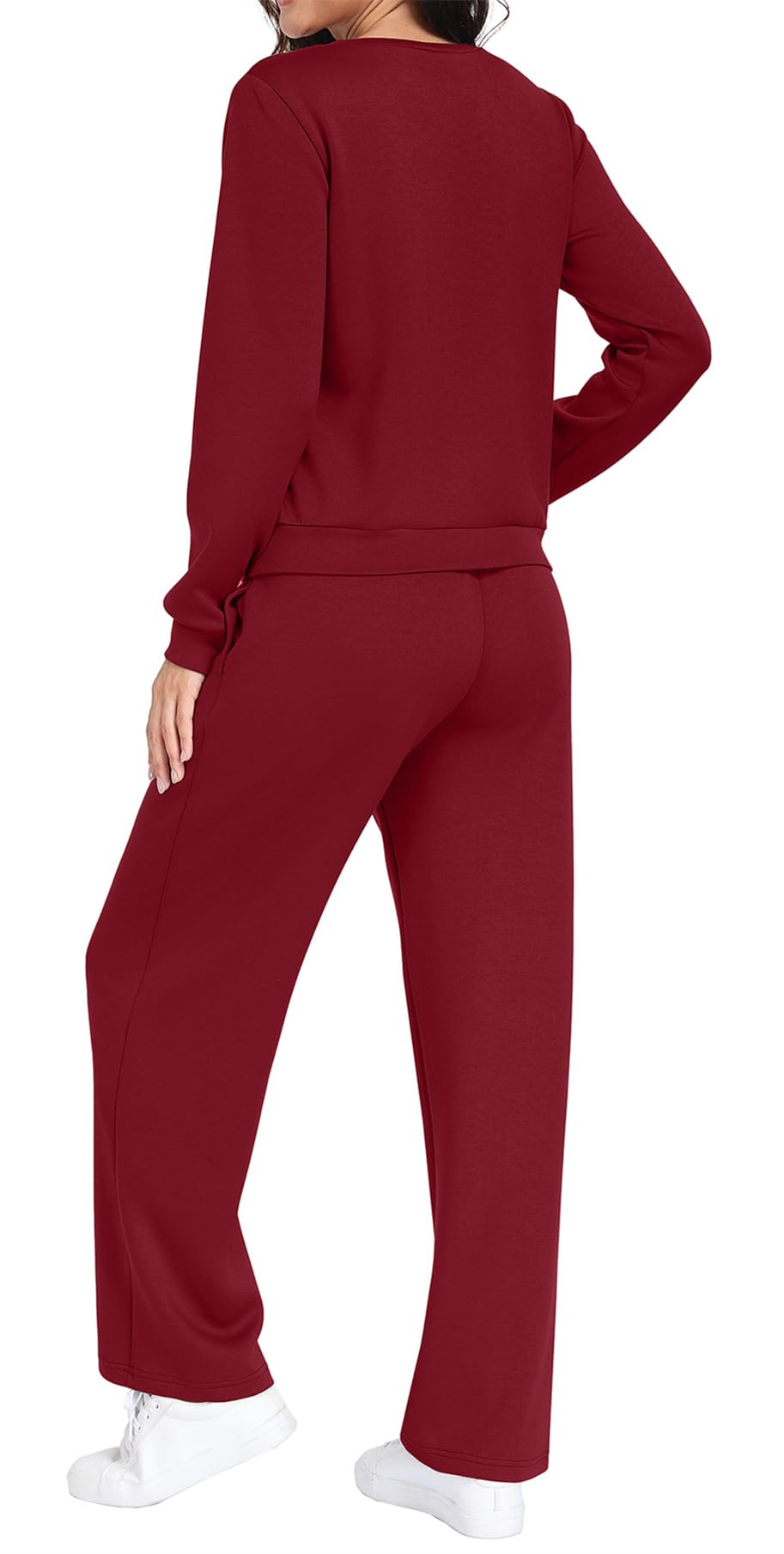 GRECERELLE Tuta da donna, set completo autunnale a maniche lunghe, abbigliamento da salotto per donna, abbigliamento sportivo, casual, girocollo, pullover top e pantaloni da jogging con tasche