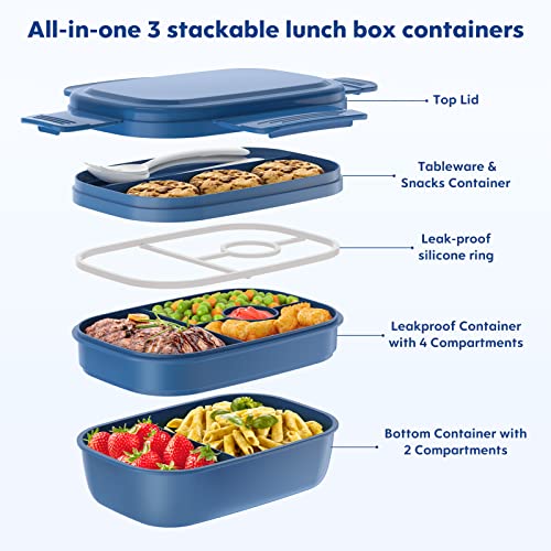 Image of HOMETALL Lunch Box Containers, Stackable Bento Box Adult Lunch Box for Kids