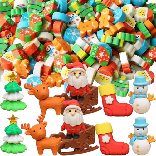 312 Pcs Christmas Mini Erasers Bulk, Animal Puzzle Eraser Desk...