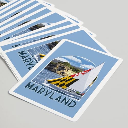 Lantern Press Naipes Poker Maryland Sloop Sailboat 52 miniatura 5