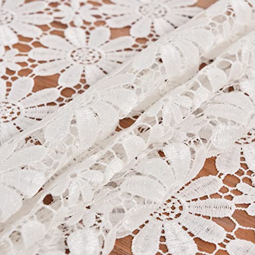 Vetableclothlve White Lace Table Runner, Summer Table Runners 60Inches Doilies For Furniture,Tea Coffee Dining Table Runner Doilies,Brunch Buffet Decorations,Wedding Party Table Dector #TOP6