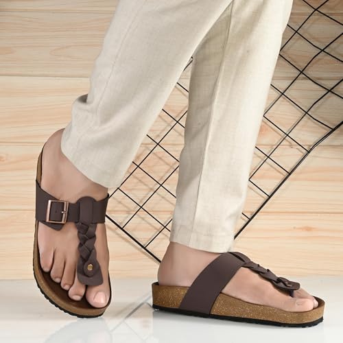Image of Centrino Men's Berkin-Style Slip-On Sandals | Open Toe Design | Soft PU Footbed | Lightweight & Comfortable | Arch Support | On-Grip Sole | Casual Outdoor Wear (6867)