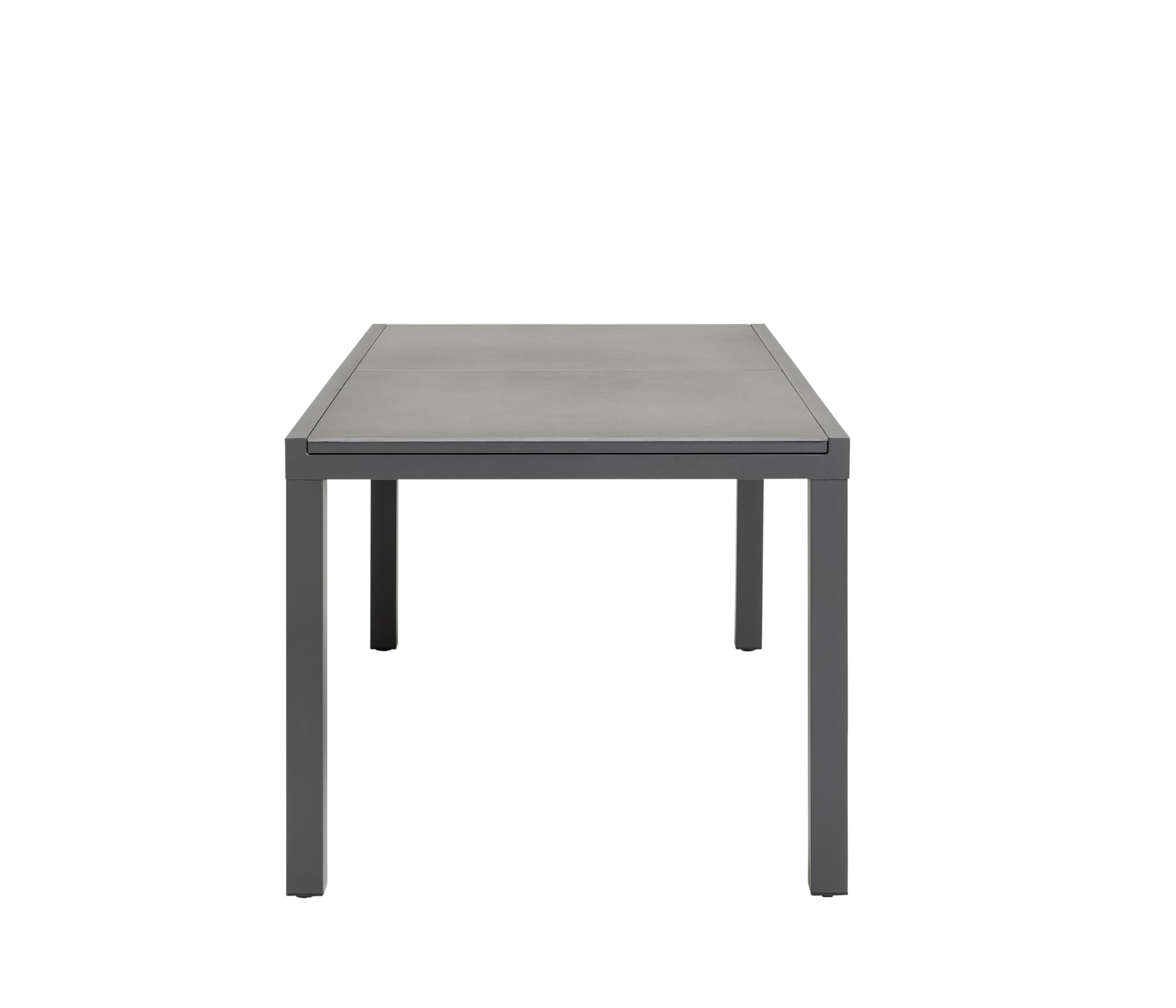 Dehner Ausziehtisch Chicago Dark, Kratzfeste Platte, 160/210 x 90 x 75 cm, Aluminium/Stein, pulverbeschichtet, dunkelgrau