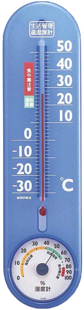 Amazon｜エンペックス 生活管理温・湿度計 クリアブルー TG-2456｜温度