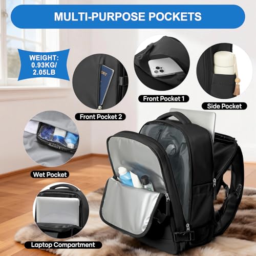 Image of coowoz Vacuum Travel Backpack With Pump For Women Men Airline Approved,Carry On Backpack,Large Hiking Laptop Backpacks Waterproof Outdoor Sports Rucksack Casual Daypack Backpacks