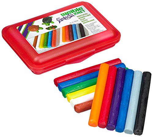Weible Spiele 08340-1 - Schul-Knetbox mit 12 Rollen Knetmasse, rot Cover