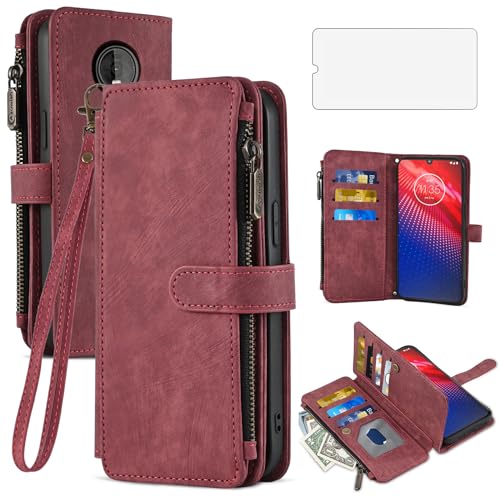 Protector d'écran verre trempé et coque Moto Z4 avec fentes cartes