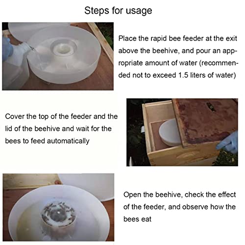 Aukbeefun 2 Pcs Rapid Round Bee Feeder White Bee Hive Top Feeder Professional Beekeeping Equipment - Image 6