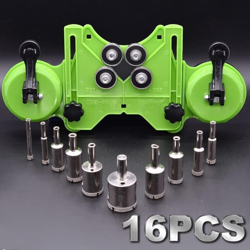 Miniatura 3 de Juego de 16 sierra perforadora de diamante, kit de brocas de sierra de vidrio con guía de sierra de agujero, adecuado para azulejos de cerámica,