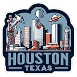 Houston Texas Sticker 4 Inch City Travel Souvenir Destination - Waterproof Vinyl Decal for Laptop Water Bottle Car Tumbler - Durable Aesthetic Long-Lasting Stickers for Adults ID44990