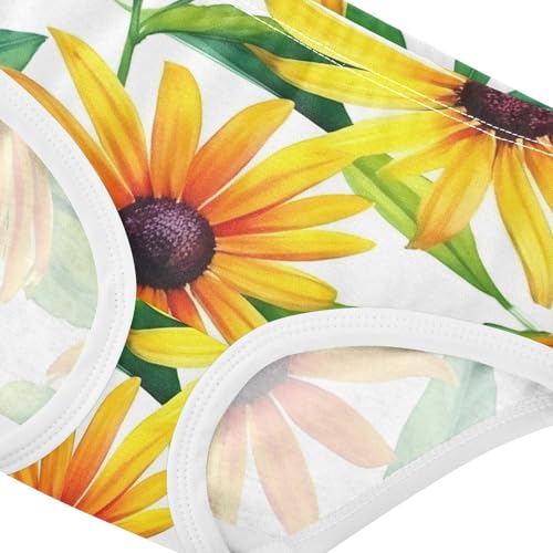 Yellow Orange Rudbeckia Daisies Floral Toddler Underwear Custom 2t Cotton Little Girl Panties Animal Underpants Briefs4