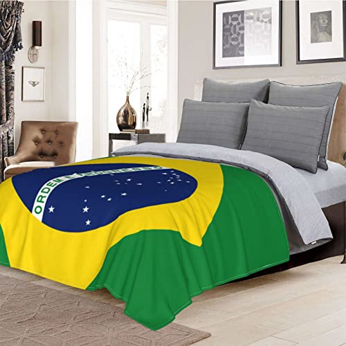 Zfyipok Brazil Flag Lightweight Throw Blanket 50X40 Inch, Travel Blanket Cozy Plush Warm Blankets With 18X18 Inch Pillowcase For Bedroom Living Rooms Sofa Beds Office #TOP5