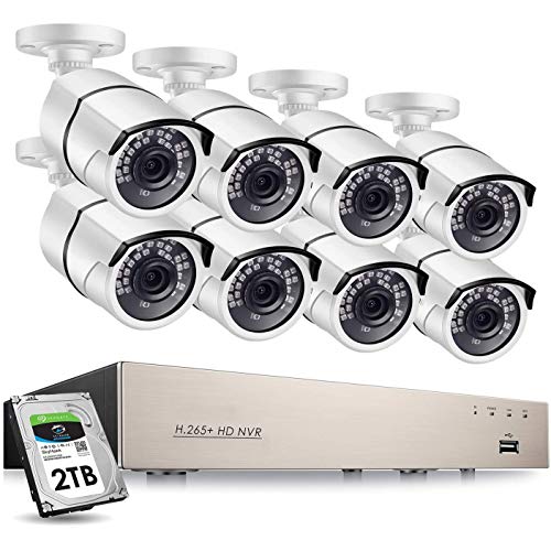 8CH H.265+ 5MP POE NVR Überwachungssystem Mit 8 HD 2.0MP 1080P IP Überwachungskamera Wasserdichtes CCTV-Videoüberwachungs-Set, Mit 2TB