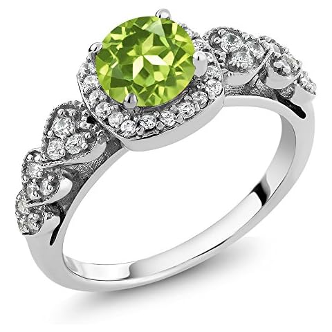 Gem Stone King Green Peridot Engagement Ring Cover
