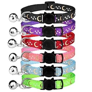 Stpiatue Katzenhalsbänder mit Glöckchen, 6 Stück