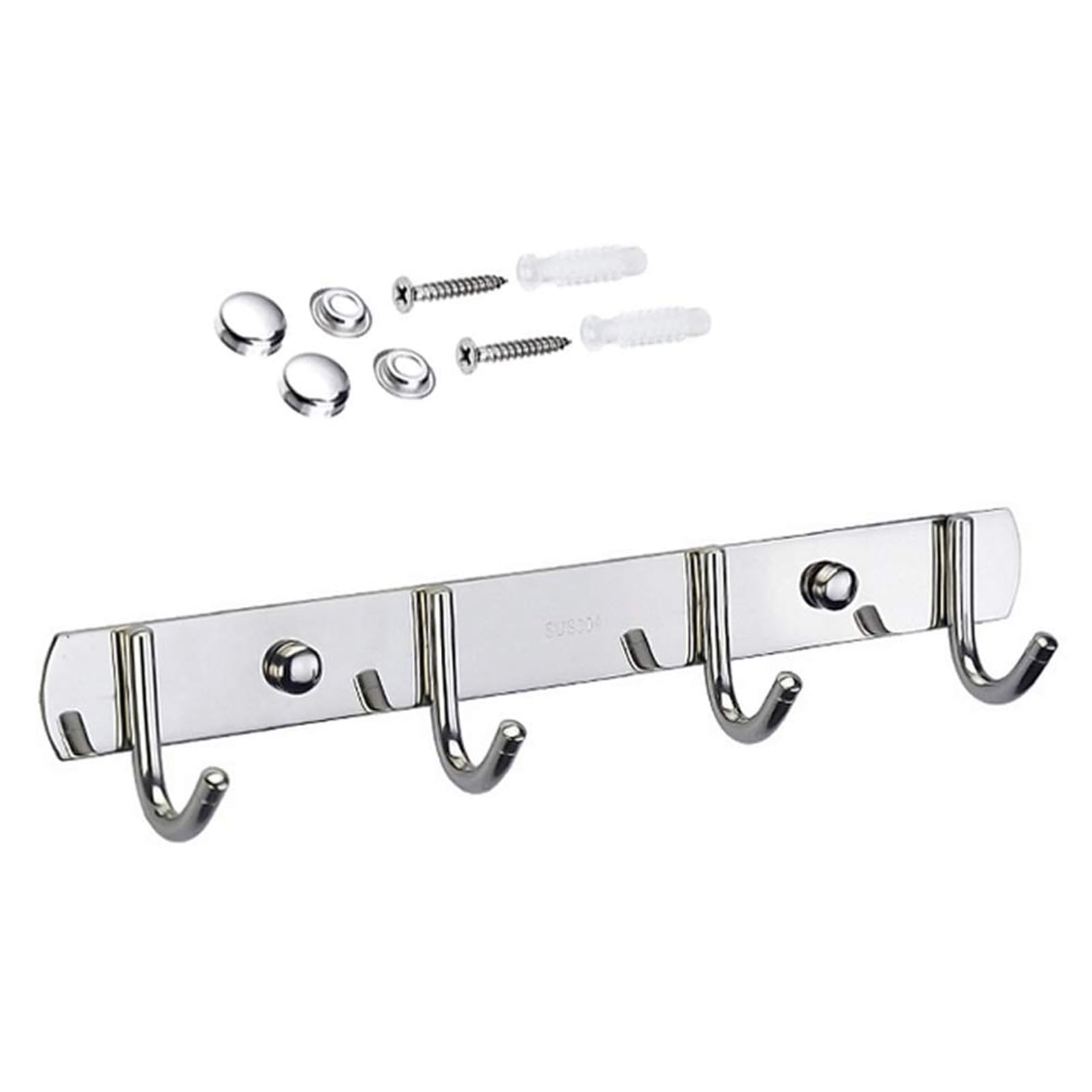 Elnwnnkc Sturdy Hook Rack Practical Stainless Steel Hook Rack Wardrobes Rails Rustproof Towel Holder for Bedroom Bathroom Kitchen Kitchen Organizers