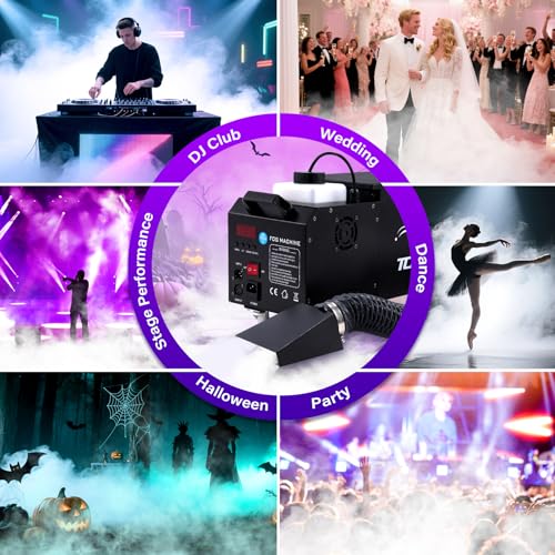 Máquina de humo bajo con tubo, 1500W, control inalámbrico y DMX 512 miniatura 3