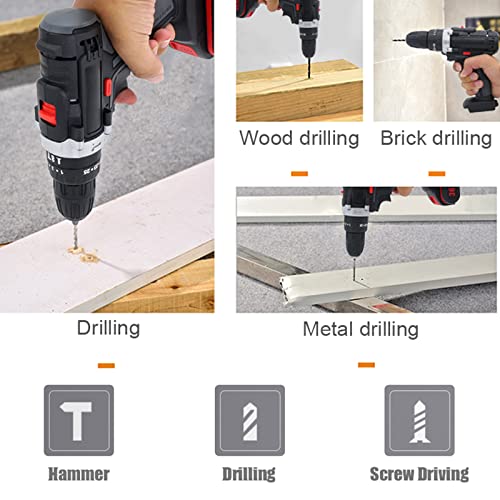 Akkuschrauber/Akku Bohrschrauber 20V,Mit 2 X 2.2Ah Akkus, 2-Gang, 25+3 Drehmomentstufen,10 Mm Bohrfutter, LED-Licht… – Bild 3