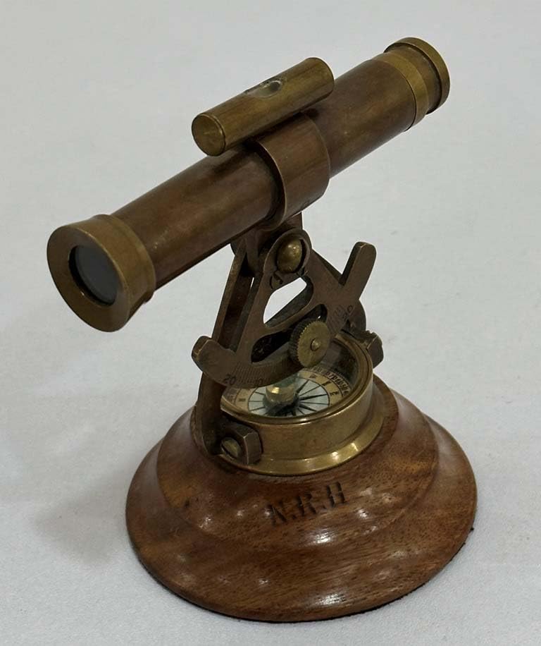 Telescopio Decorativo Alidada de Latón 4" con Brújula Base miniatura 3