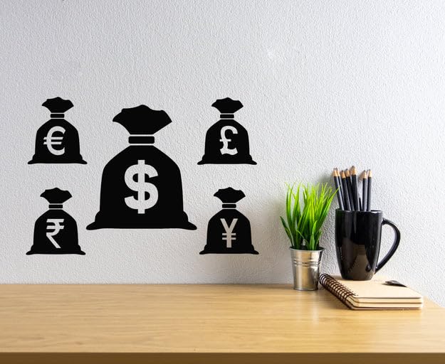 SnappySticker Bag with Money Set Banking House Vinyl Wall Art Decal Stickers Kitchen Décor, Size: 33 X 48-image-5