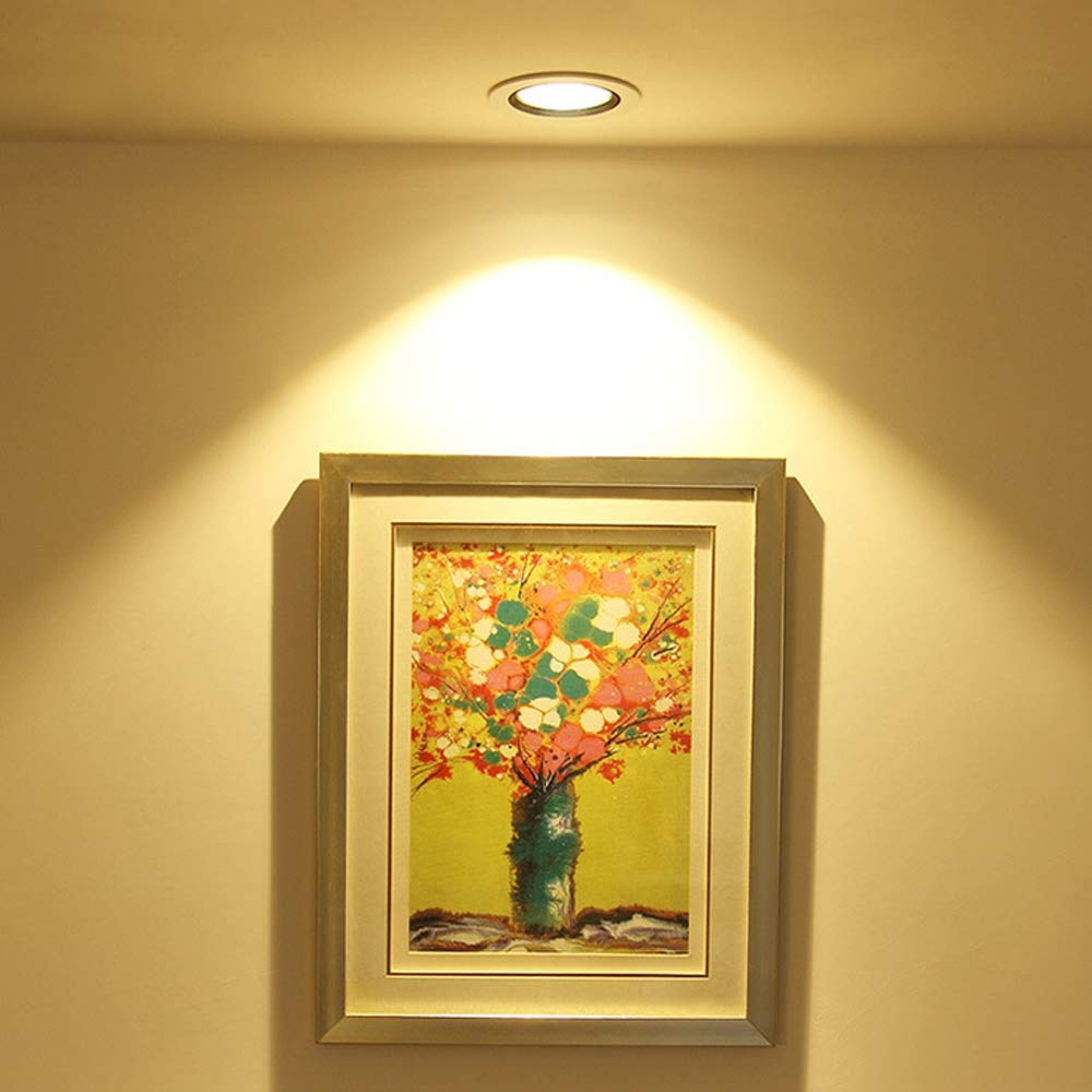 Faretto COB Faretto Rotondo a LED da Incasso a soffitto Lampada da Incasso con Driver Faretti da Incasso girevoli 60W Equivalente a incandescenza per Soggiorno Camera da Letto Cucina Bagno