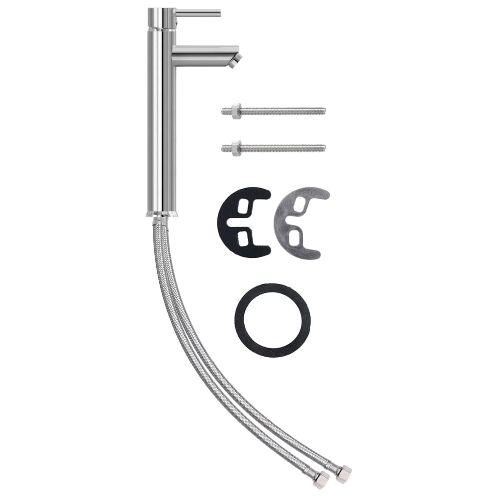 ARKEM Lavabo con Grifo y tapón pulsador Cristal Templado Esmerilado Mini Lavabos PequeñOs