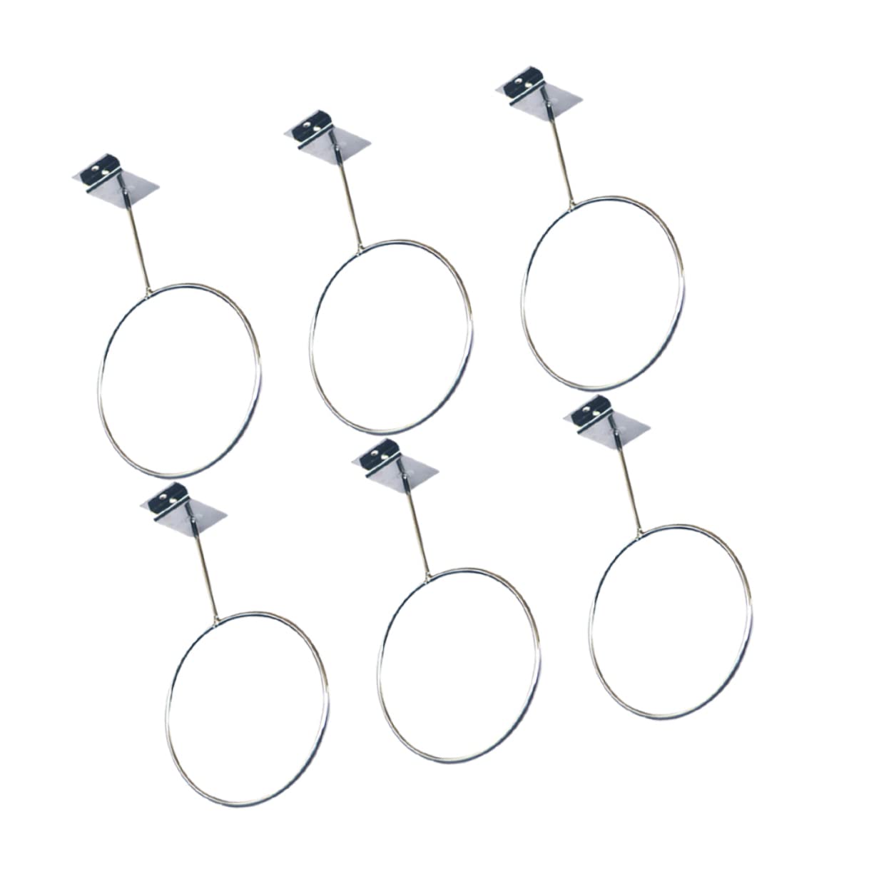 BESPORTBLE 6PCS Wall Mounted Ball Rack Display Holders for Basketball Football Volleyball and Medicine Balls Durable Storage for Garage Home Office School Silver