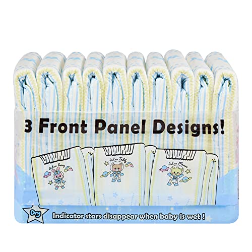 Image of Littleforbig Printed Adult Brief Diapers 10 Pieces - Astro Babies(X-Large 48 inch-56 inch)