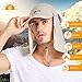 icolor Sun Hats for Men Women with Neck Flap,Foldable Sun Cap Fishing Sun Hats,UPF50+ Sun Protection Ponytail Hats Khaki