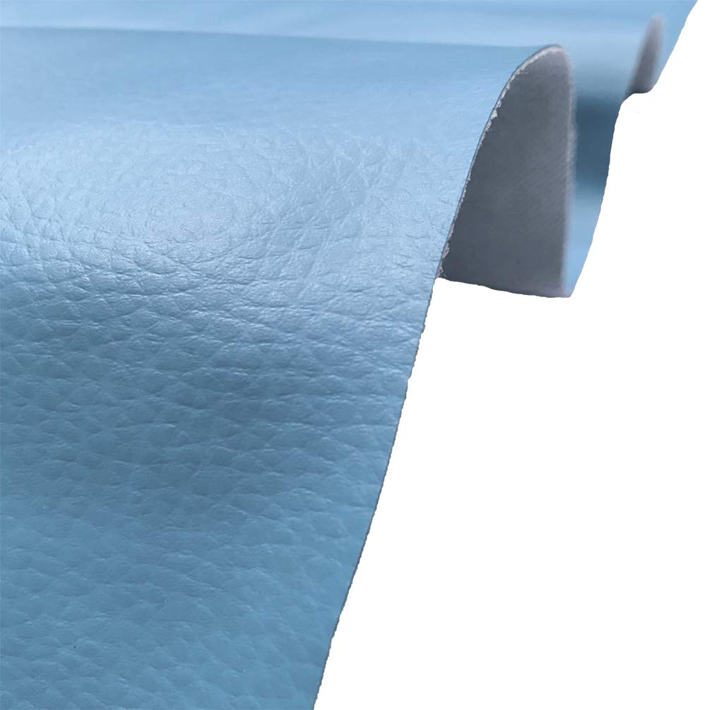 A-Express Grained sztuczna skóra tkanina wytrzymała skóra winylowa skóra tapicerka teksturowany materiał (błękitny, 5 metrów (500 cm x 140 cm)