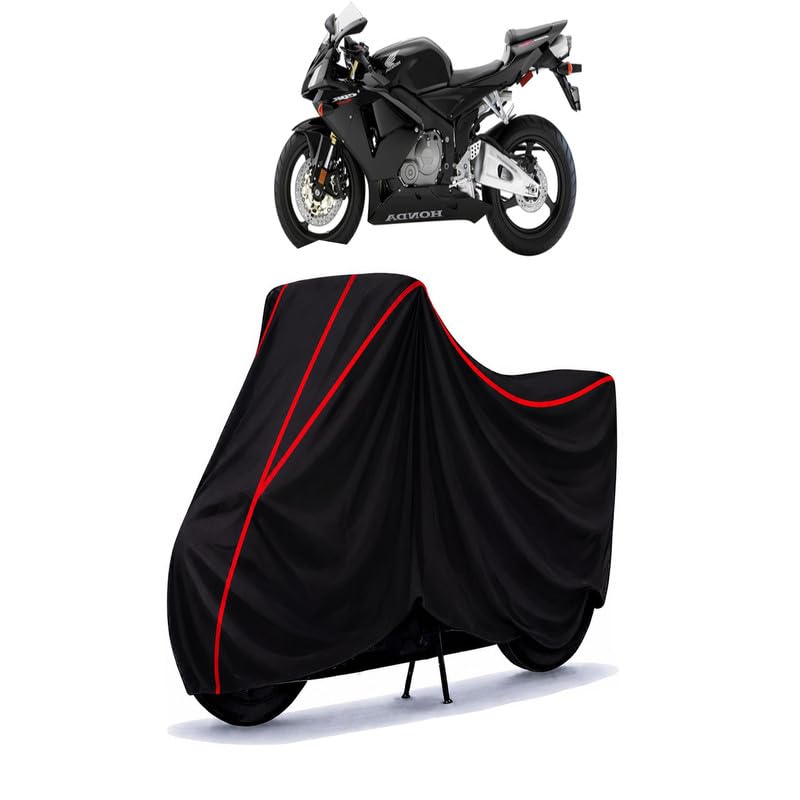 Image of CBR 600 Water Resistant Bike Cover for All Motorcycles & Scooters | Heavy Duty Premium Taffeta Fabric | UV Protection, Dustproof, Scratchproof | All Weather Two Wheeler Body Cover with Elastic Bottom