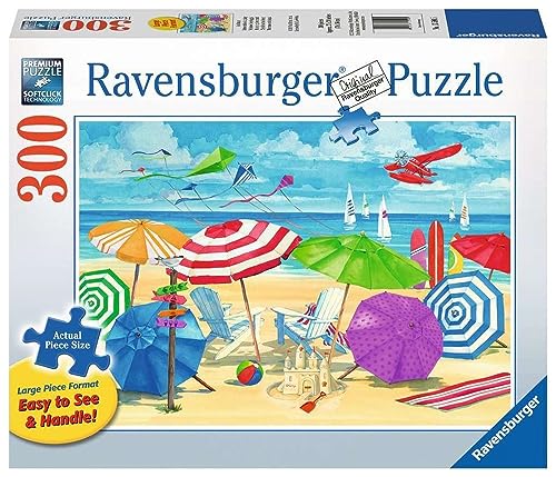 Ravensburger 13590 Meet me at The Beach 300 Piece Large Pieces Jigsaw Puzzle for Adults - Every Piece is Unique, Softclick Technology Means Pieces Fit Together Perfectly