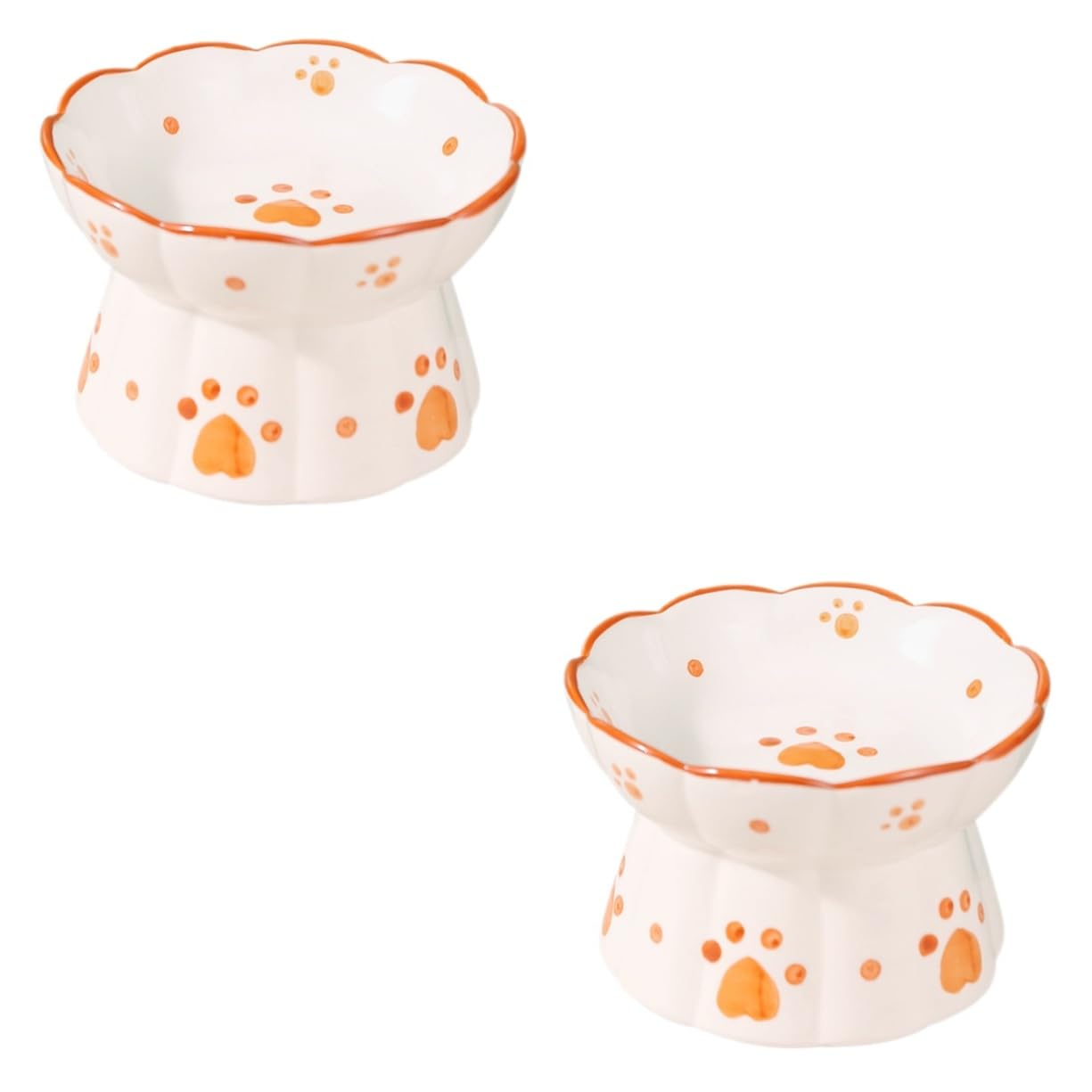 Supvox 2stücke Kerntyp Ergonomischer Katzenfutternapf Keramik Mit Erhöhtem Design Für Bequemes Fressen Und Trinken Für Katzen Und Kleine Hunde