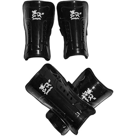 Jadekylin 2 Pairs of Soccer Shin Guards for Ages 9-12 (Black, 7 inch) Cover