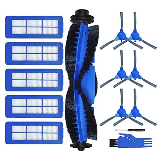 Unikstone 5 filtros de corpo único, 6 escovas laterais, 1 escova rolante, 1 ferramenta de limpeza, peças de substituição compatíveis com aspirador robô Eufy Robovac 11S Max, 15C Max, 30C Max, G20,