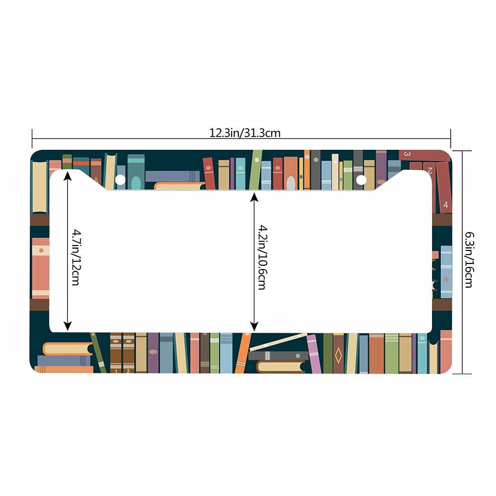 Proud To Be A Librarian License Plate Frame - Metal Car Tag Holder With Vinyl Lettering