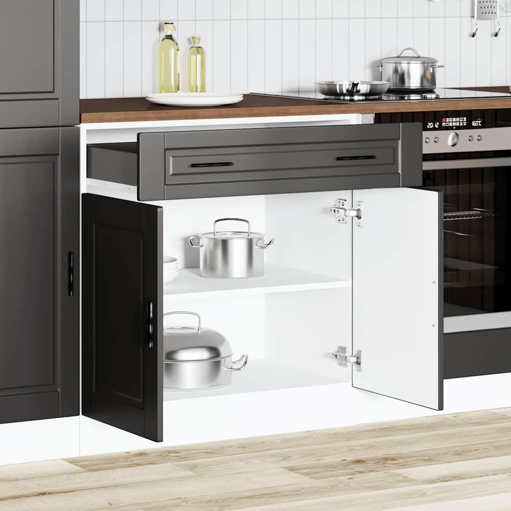 vidaXL Armoire de Cuisine Porto Noir Bois d'ingénierie