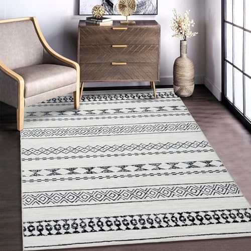 Boho Vintage 4x6 Rug Washable Area Rug for Living Room Geometric ...