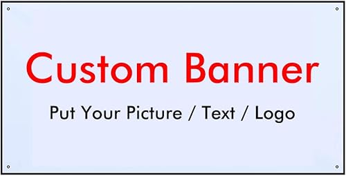 Cartel personalizado con imagen, texto, logotipo, impresora, vinilo impermeable, letrero publicitario con 4 ojales de 5 x 2 pies, buenos regalos