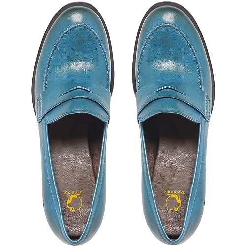 Image of SHODENSE Women Vintage Chunky Heel Loafers Pumps Platform Round Closed Toe Oxford Shoes Burnished Patent Matte Suede Slip On Dress Loafer Block Stacked Heels Office Formal Work Business 4-11 M US