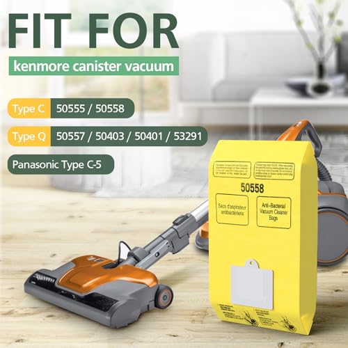 Image of 20 Pack Canister Vacuum Cleaner Bags Compatible with Kenmore Canister Type C /Q 5055, 50555, 50557, 50558 and Type C-5, C-18, 53292, 200 Series, 400 Series, 600 Series, 700 Series, 800 Series Vacuums