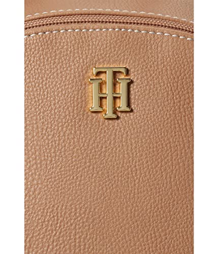 Tommy Hilfiger Adrienne II Small Dome Backpack Pebble PVC Basket Brown One Size4