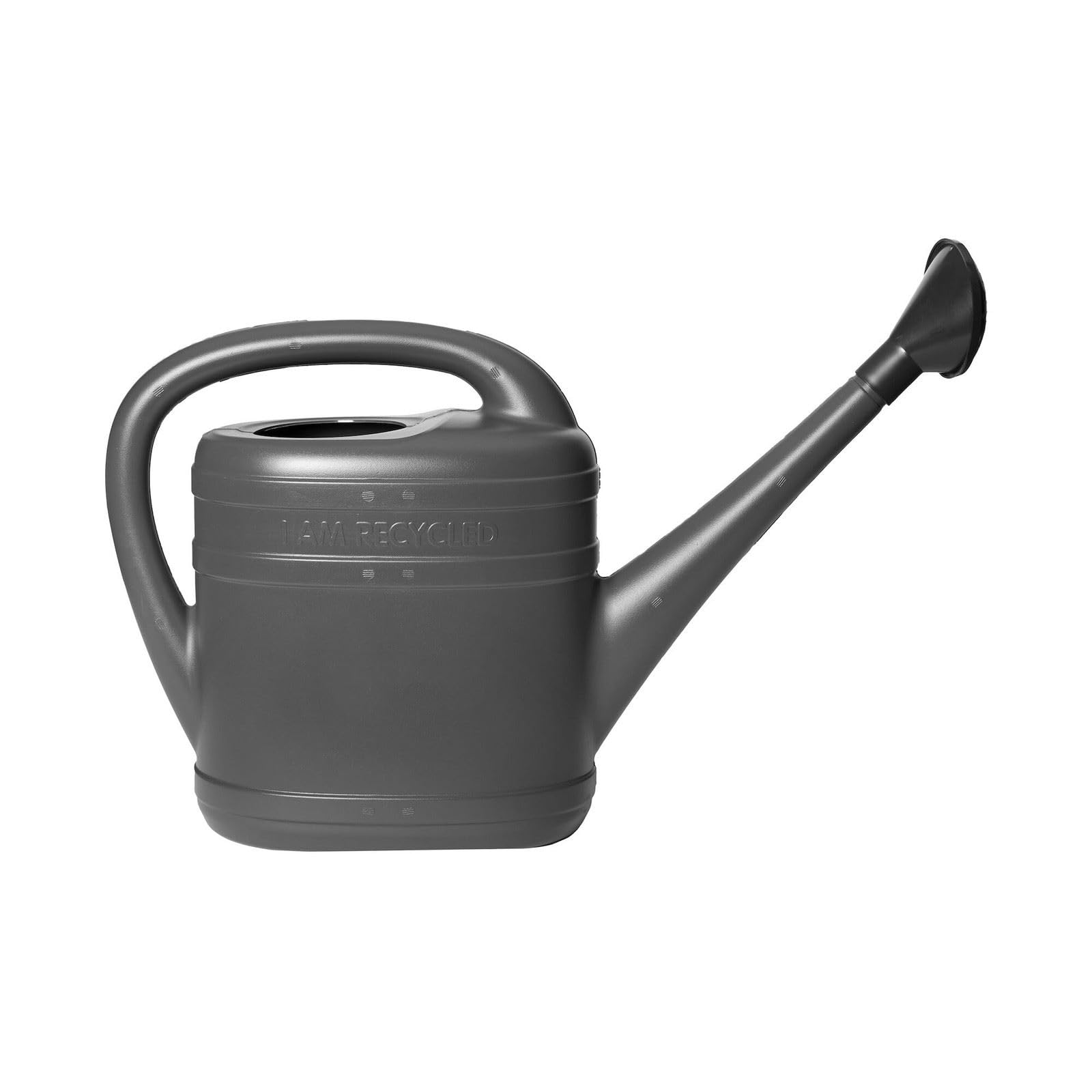 Elho 10L Garden Watering Can with Rose Anthracite Plastic Water Can for Indoor Outdoor Plant Watering