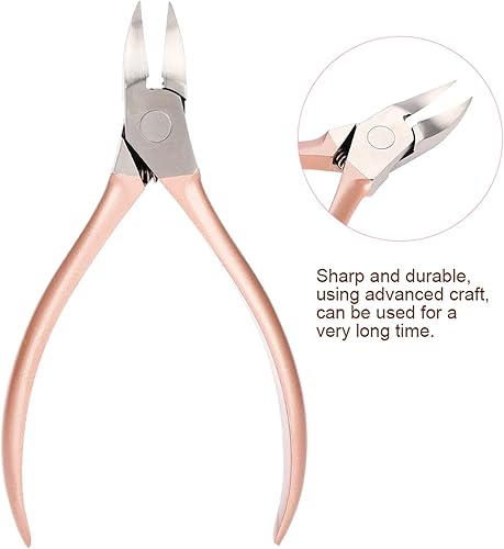 Miniatura 4 de Broca de uñas, cortaúñas rosa de acero inoxidable para uñas de los pies, decoración de uñas doradas, removedor de diamantes de imitación, cortador