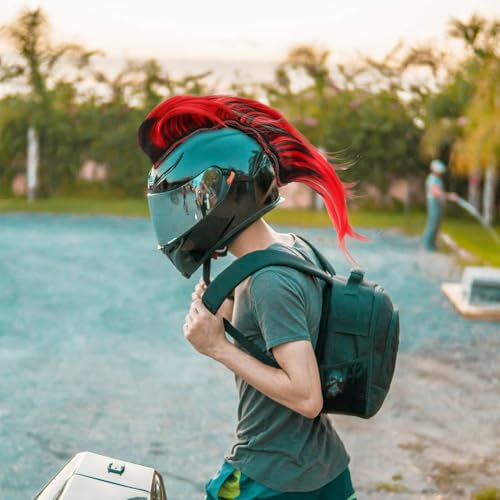 Peluca para casco de bicicleta y snowboard ideal para rutas y cosplay 5