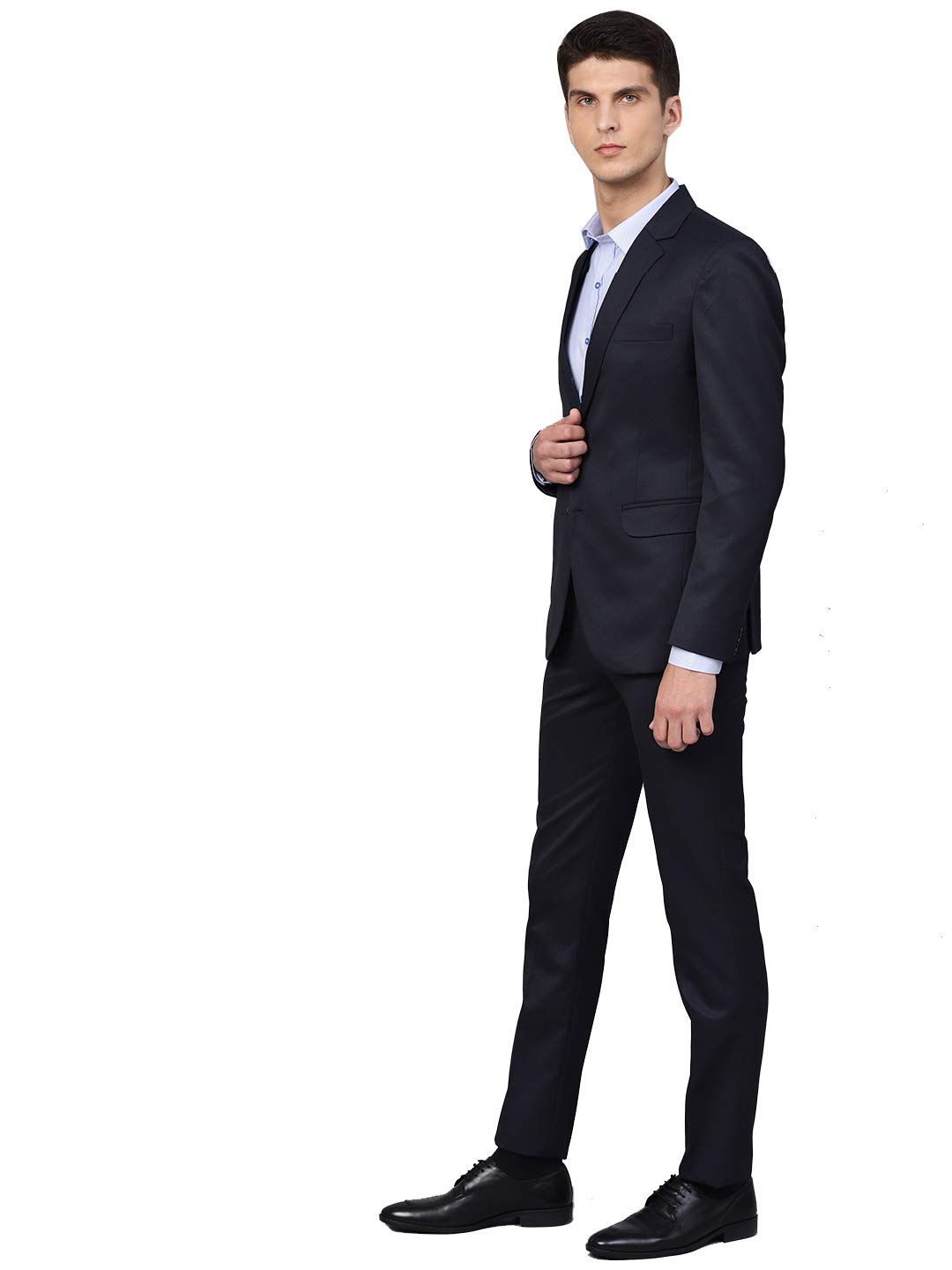MANQ Men's Slim Fit Suit (Navy Blue, 36) 2